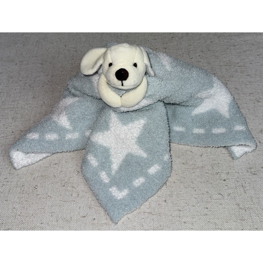 Barefoot Dreams Puppy Dog Baby Blanket Blue Stars Cozychic Security Lovey - Picture 2 of 4